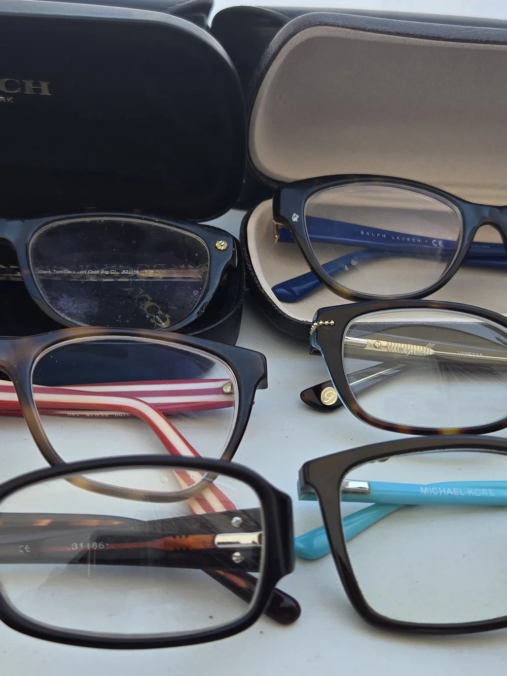 Mixed Designer Eyeglass Frames Lot — Tortoise, Black, Blue, Teal RALPH LAUREN MK
